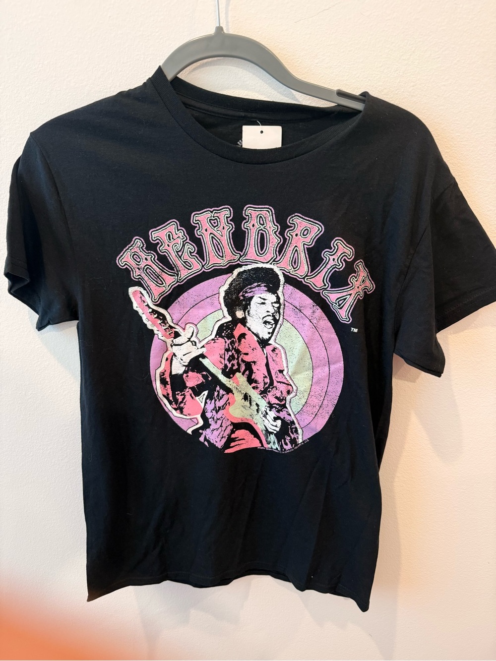 Authentic unisex Hendrix Jimi Hendrix Graphic Band Tee Black Pink‎ Size Small